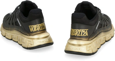 Shop Versace Trigreca Low-top Sneakers In Black