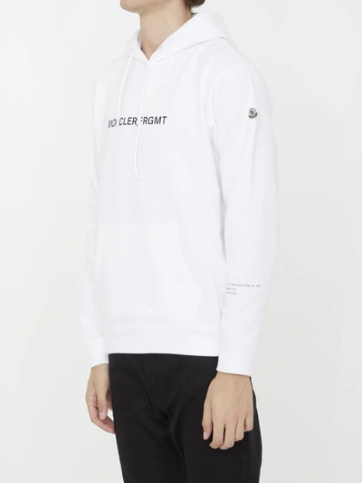 Shop Moncler Genius Printed Cotton Hoodie In White