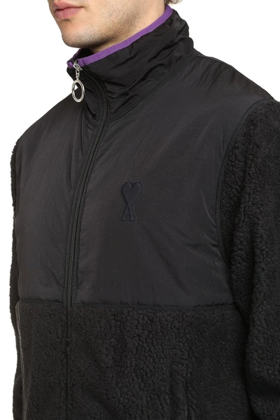Shop Ami Alexandre Mattiussi Fleece Jacket In Black