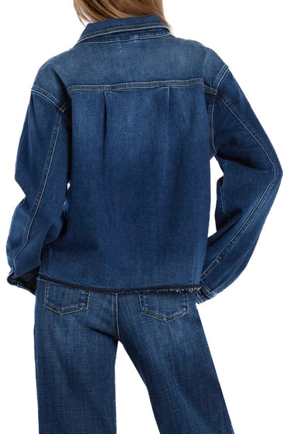 Shop Wash Lab Denim Maddie Denim Jacket In Sail Blue