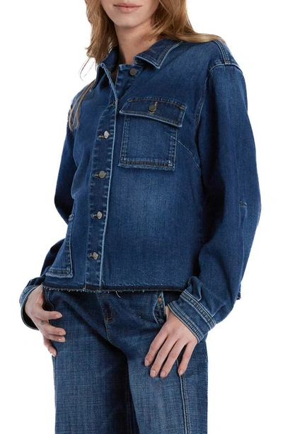 Wash Lab Denim Maddie Denim Jacket In Sail Blue