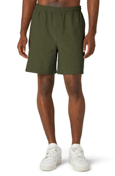 Shop Beyond Yoga Take It Easy Sweat Shorts In Beyond Olive Heather