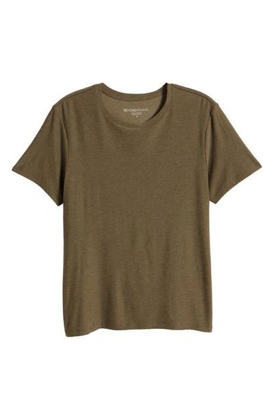 Shop Beyond Yoga Featherweight Always Beyond Performance T-shirt In Beyond Olive Heather