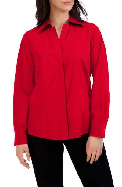 Shop Foxcroft Taylor Stretch Shirt In Simply Red