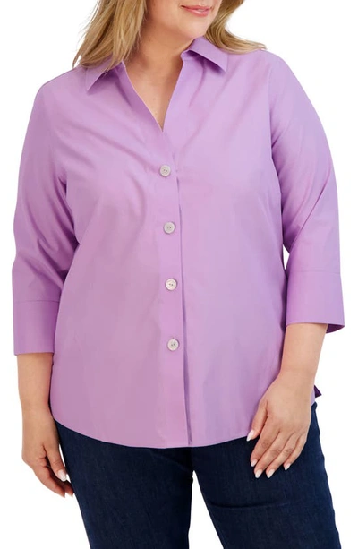 Shop Foxcroft Paige Button-up Shirt In Soft Violet