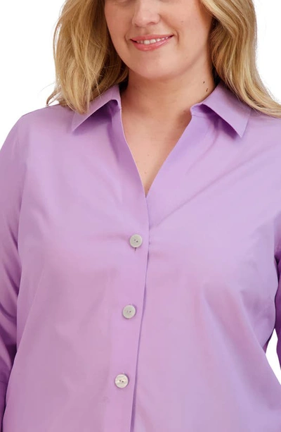 Shop Foxcroft Paige Button-up Shirt In Soft Violet