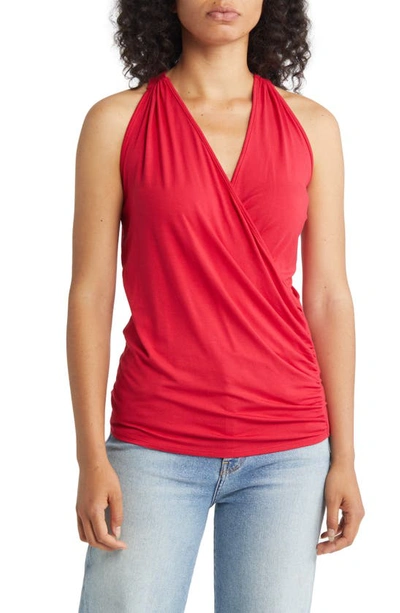 Shop Loveappella Faux Wrap Tank In Red