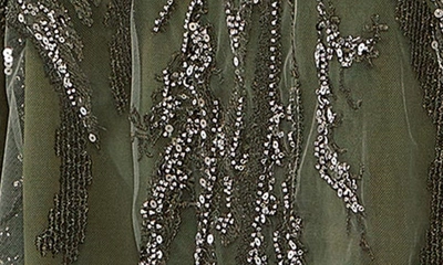 Shop Mac Duggal Sequin Long Sleeve Mermaid Gown In Olive
