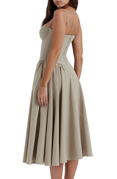 House Of Cb Samaria Corset Fit & Flare Dress In Elm