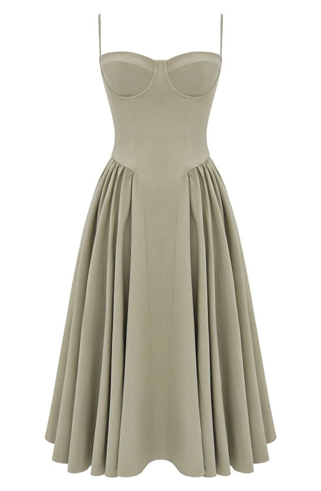 house of cb samaria corset fit & flare dress House Of Cb Samaria Corset Fit & Flare Dress In Elm