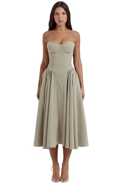 House Of Cb Samaria Corset Fit & Flare Dress In Elm