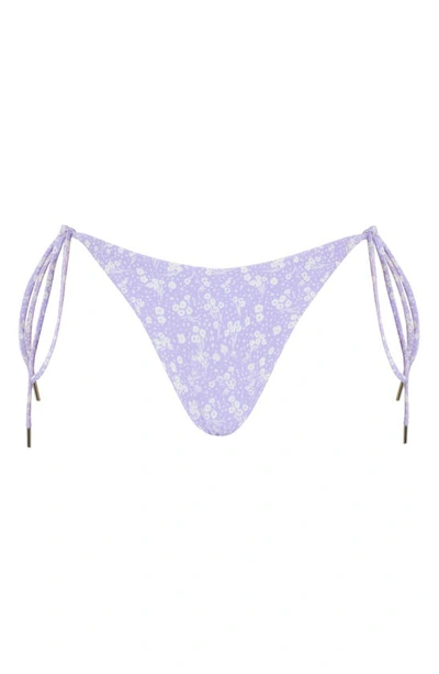 House Of Cb Tie Side Bikini Bottoms In Lilac