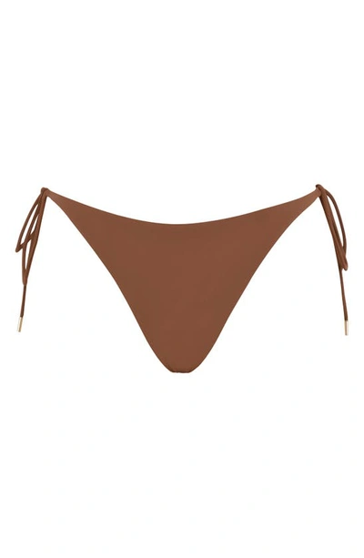 House Of Cb Tie Side Bikini Bottoms In Chocolate