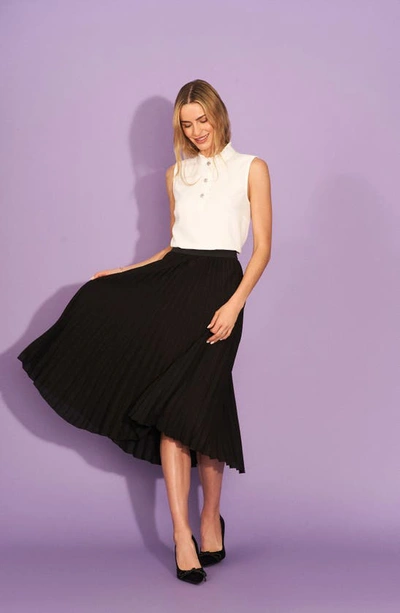 Shop Cece Pleated Skirt In Rich Black
