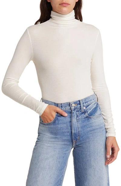 Shop Ag Chels Ribbed Turtleneck Sweater In Ivory Dust