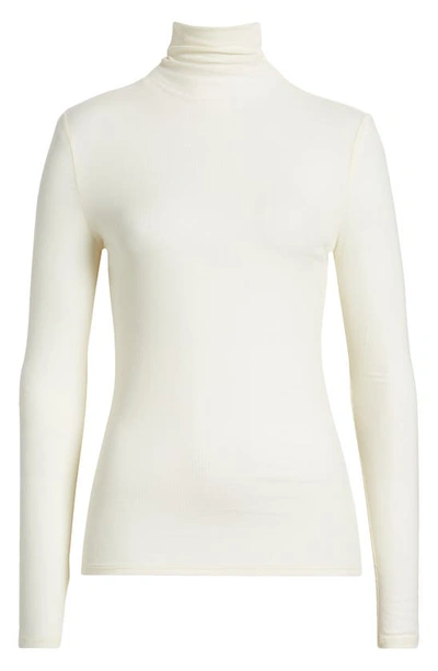Shop Ag Chels Ribbed Turtleneck Sweater In Ivory Dust