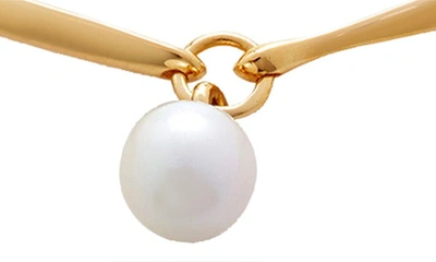 Shop Monica Vinader Nura Freshwater Pearl Station Necklace In 18ct Gold Vermeil/ Silver