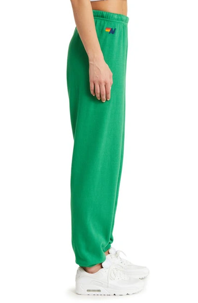 Shop Aviator Nation Bolt Sweatpants In Kelly Green/ White