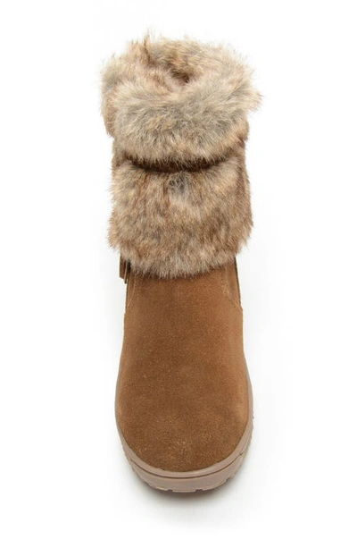 Shop Minnetonka Everett Water Resistant Faux Fur Boot In Dusty Brown