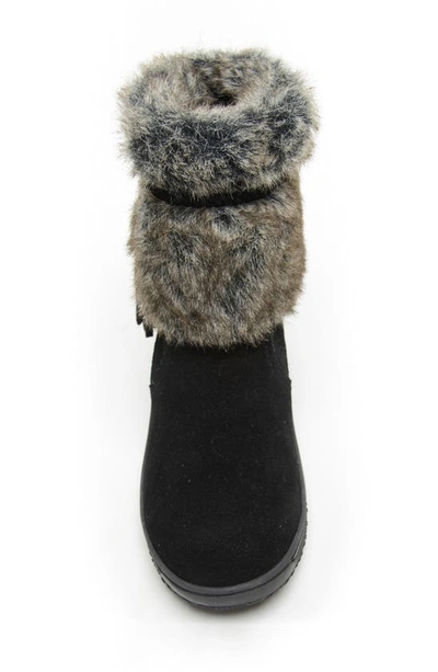Minnetonka Everett Womens Suede Water Resistant Winter Boots In Black