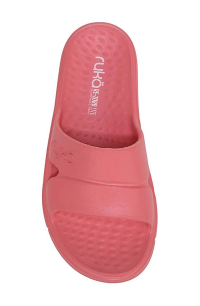 Ryka Restore Slide Womens Slip On Comfort Insole Pool Slides In Pink