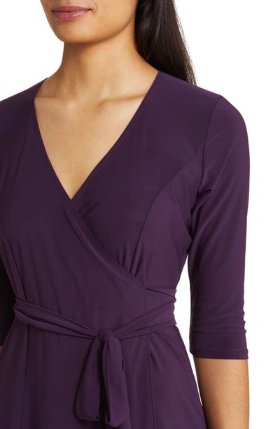 Shop Kiyonna Essential Wrap Dress In Plum Passion