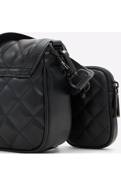 Shop Aldo Miraewinx Quilted Crossbody Bag In Black/ Black