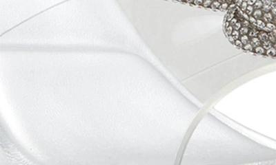 Shop Aldo Nadeline Crystal Bow Ankle Wrap Sandal In Silver