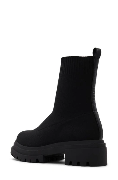 Shop Aldo North Knit Platform Boot In Black