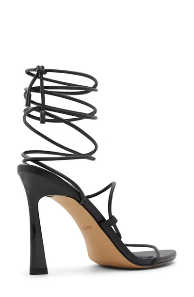 Shop Aldo Melodic Pointed Toe Ankle Wrap Sandal In Black