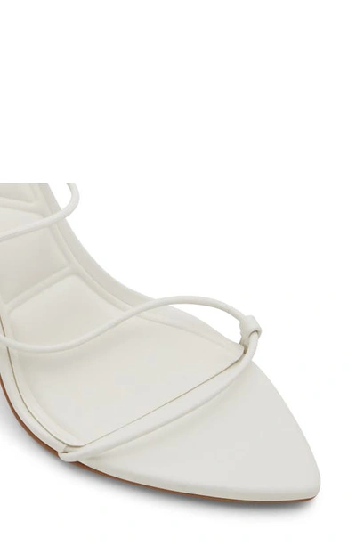 Aldo Melodic Pointed Toe Ankle Wrap Sandal In White/ Bone
