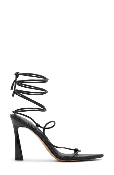 Shop Aldo Melodic Pointed Toe Ankle Wrap Sandal In Black