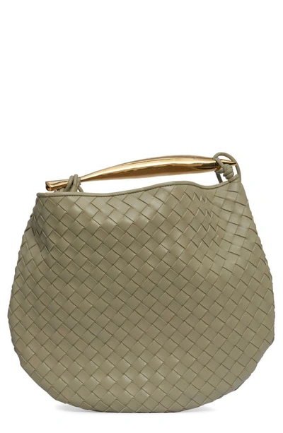 Shop Bottega Veneta Sardine Intrecciato Leather Top Handle Bag In 2929 Travertine-muse Bra