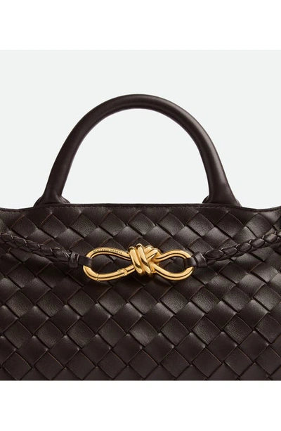 Shop Bottega Veneta Small Andiamo East/west Leather Shoulder Bag In 2272 Fondant-m Brass-fond