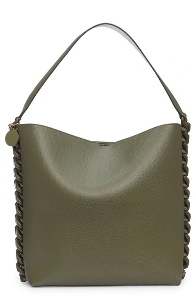 Shop Stella Mccartney Frayme Faux Leather Tote In Military Green