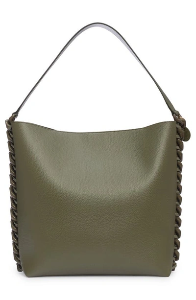 Shop Stella Mccartney Frayme Faux Leather Tote In Military Green