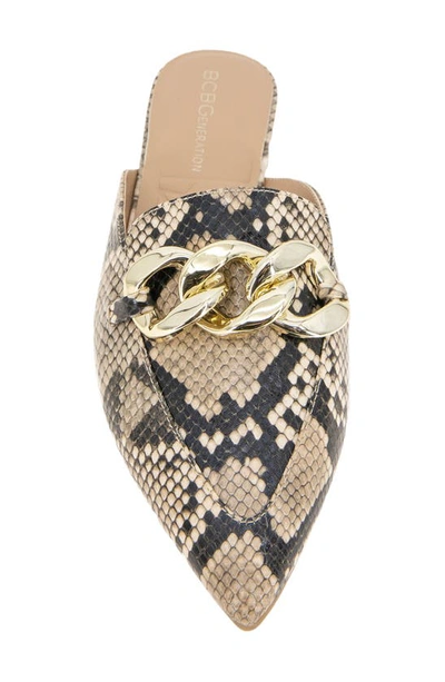 Shop Bcbgeneration Kaylin Pointed Toe Mule In Natural Snake