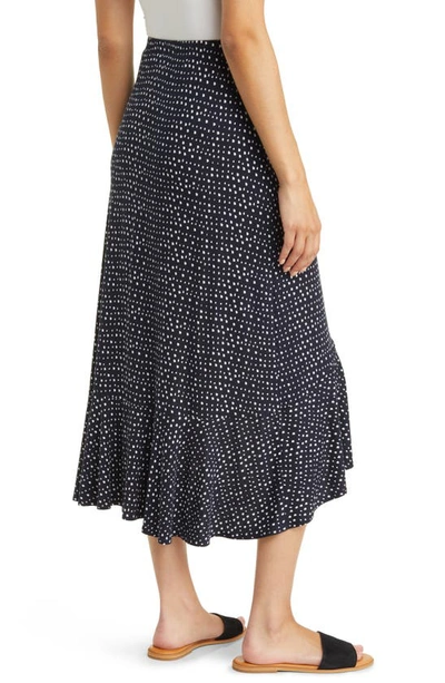 Loveappella Flounce Midi Skirt In Black/ Ivory