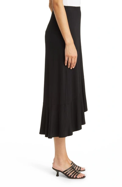 Shop Loveappella Flounce Midi Skirt In Black