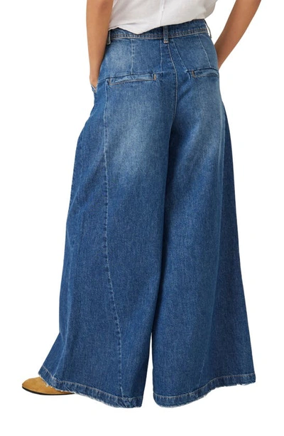 Shop Free People Equinox Wide Leg Trouser Jeans In Lake Life