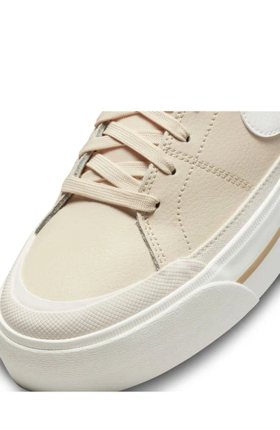 Shop Nike Court Legacy Lift Platform Sneaker In Pearl White / Orange/ White
