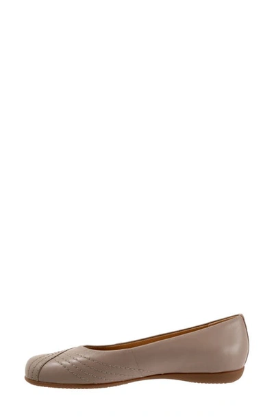 Trotters Sasha Square Toe Flat In Stone