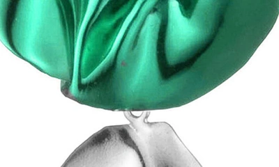 Sterling King Flashback Fold Drop Earrings In Emerald - Silver
