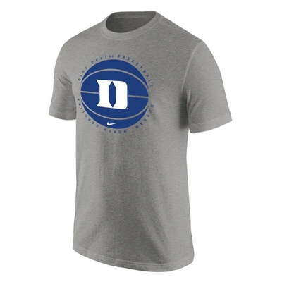 Shop Nike Heather Gray Duke Blue Devils Basketball Logo T-shirt