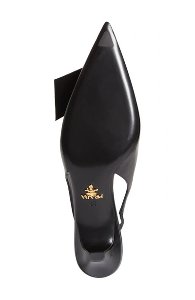 Shop Prada Fold Kitten Heel Slingback Pump In Black