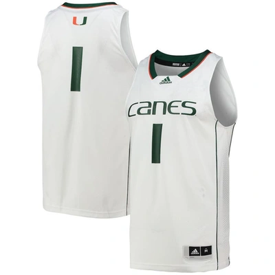 Adidas Originals Adidas #1 White Miami Hurricanes Team Swingman Basketball  Jersey | ModeSens