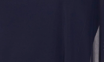 Chaus Imitation Pearl Bead Overlay Cape Top In Navy