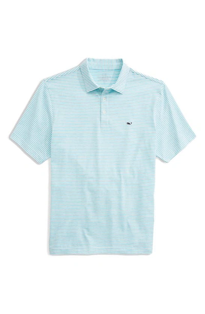 Vineyard Vines Bradley Stripe Sankaty Performance Polo In Andros Blue Tejeda