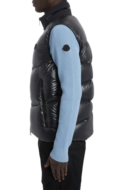 Shop Moncler Tago Quilted Recycled Polyester Down Vest In Black