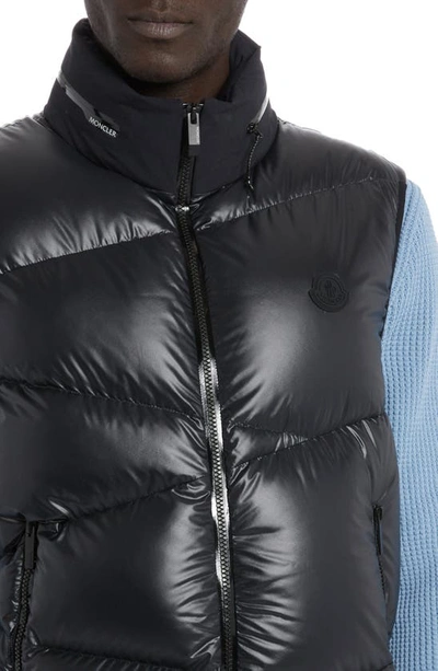 Shop Moncler Tago Quilted Recycled Polyester Down Vest In Black